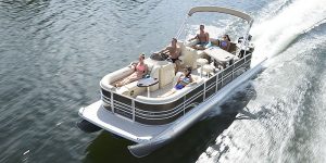 Pontoon Boat cruising